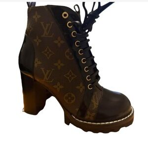Louis Vuitton Black and Brown Heeled Boots
